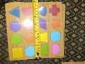 Colorful Geometric Shapes Wooden Puzzles for Children Wooden toys games Helps Autism Autistic Learning. 