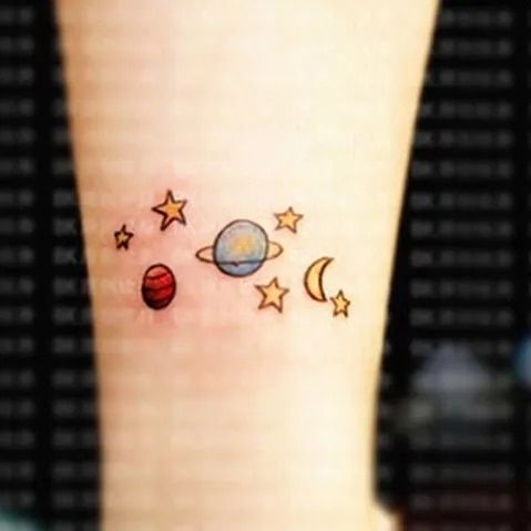 【Good-Love Store】Waterproof Temporary Tattoo cute moon cartoon tatto stickers flash tatoo tattoos for girl kids child gift 4