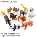 Wild Animal Jungle World Zoo Toy Set - Large Size 10cm / 4 Inch. 