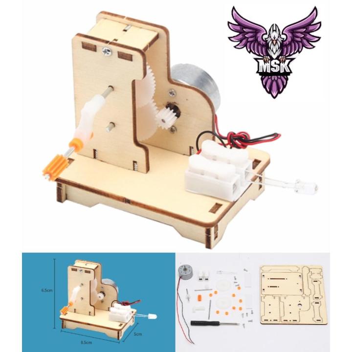 Creative Science Educational Hand Dynamo Toys For Children Wooden Physical Experiment Students Generator Handmade Toys DIY Kids