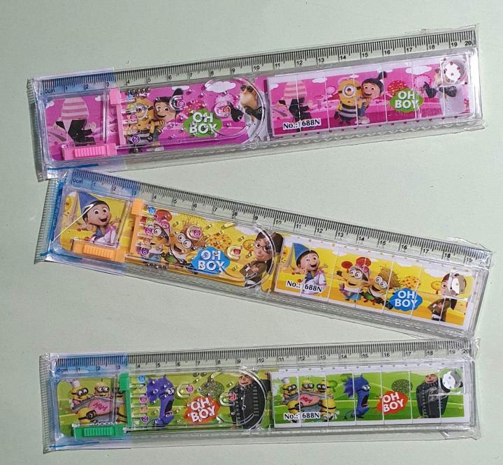 3 in 1 Puzzle and Game Scale Kids Entertainment Scale Ruler - (Pack of 2)