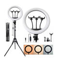 Ring Light 36CM LED Kit [ Plastic ] with 7.5ft Tripod Stand with 3 Phone Holder Adjustable Color Temmperature Circle Lighting for Vlog, Makeup, YouTube, Video Sho0ting, Selfie Photo better than 26CM 20CM. 