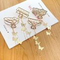Butterfly Hair Clips Claw with Metal Chain Tassel Vintage Long Pendant Dangle Hair Clips for Women Girl Fashion Hair Accessories. 