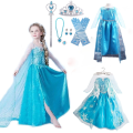 Disney Frozen Princess Girl Dress Snow Queen Elsa Dress Costume Children Cosplay Clothing Baby Kids Dresses Elza Dress. 