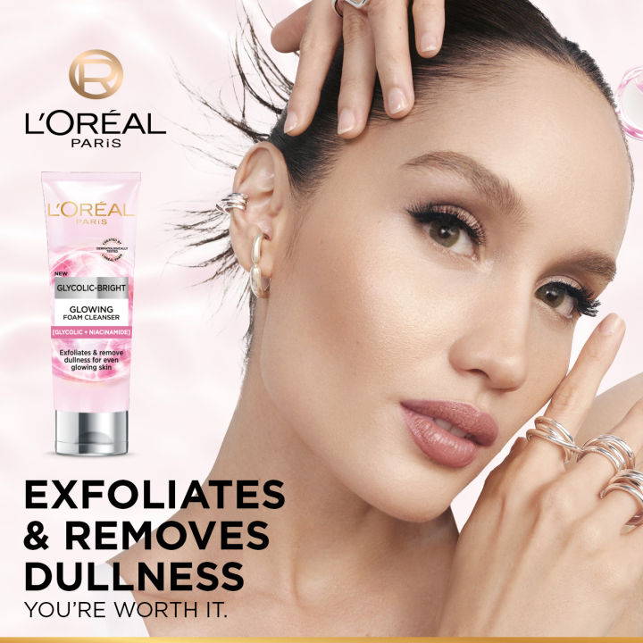 L%E2%80%99Or%C3%A9al%20Paris%20Glycolic%20Bright%20Glowing%20Daily%20Cleanser%20Foam%20100ml%20-%20Image%205