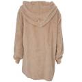 Women Autumn Winter Oversized Jacket Coat Fashion Open Hooded Coat Female Long Sleeve Fuzzy Jacket Casual Outwear Khaki XXL. 