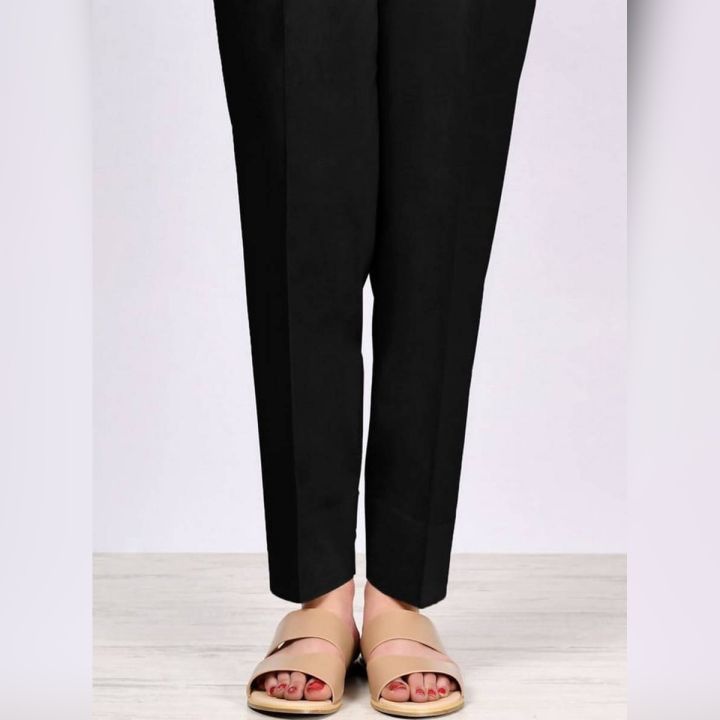 Black Plain Straight Trouser,Pants,Capri For Girls/Ladies imported Fabric