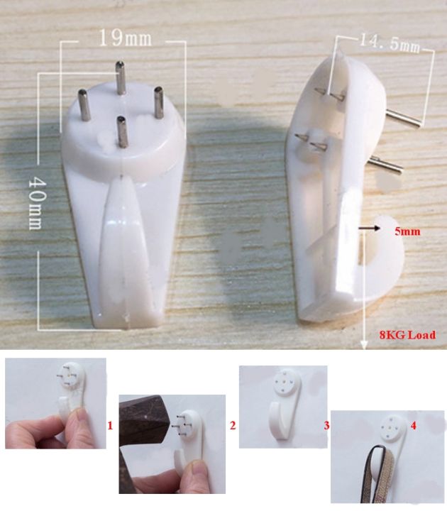 10pcs wall hanging hook with nails arch Fastner wall mount hanger