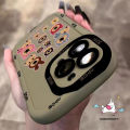 INS Cream Puffs Cute Brown Bear Cartoon Painting Phone Case Compatible for IPhone 11 15 14 13 12 Pro Max XR X XS Max Macaron Luxury Liquid Silicon Shockproof Cover. 