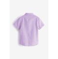Purple Lilac Short Sleeve Linen Shirt from NEXT UK for Baby Boys aged 3 to 6 months and 18 to 24 months. 