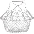 High Quality 12 in 1 Chef Basket foldable | Stainless Steel Drainer Fryer Steamer Poaching Jali | Strainer Bucket for frying | Shafaq Traders. 
