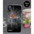 Oppo F1 Mobile Cover Fire Style - Grey. 