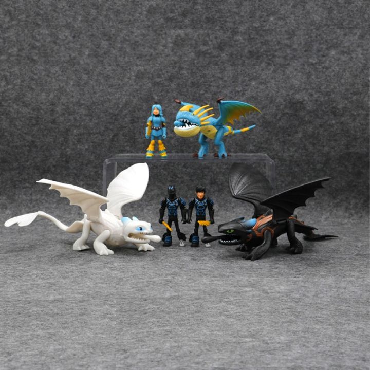 2024 Anime How To Train Your Dragon 3 Toothless Night Doll PVC Blue Black White Dragon Action Figure Model Toy Boys Toy Gift Revien Meiuazo