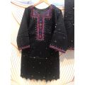 Embroidery two PCs suit in khadi for women winter collection. 