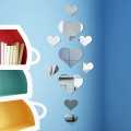 Acrylic Heart Mirror Wall Sticker. 