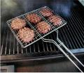 Barbecue,BBQ Grill,Barbeque Sticks,BBQ Stand,Barbecue Grids,Barbeque Grill,Net Basket Roast Grilling Tray Chromium Plated with Wooden Handle for Fish, Meat, Vegetable, Steak,. 
