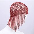 Red Beaded Skull Cap Vintage 1960s Bead Hat / Mid Century 60s Flapper Hat Kashmiri baby cap handmade be hijab Arabic style baby cap Unique Handmade Kashmiri Baby Cap Be Hijab. 