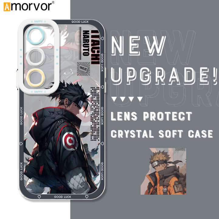 AMORVOR for Samsung A15 Back Cover Naruto Uchiha Itachi Phone Cover Camera Protection Transparent TPU Soft Case