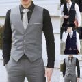 Men's Formal Business Vest Suit Slim Fit Tuxedo Waistcoat. 