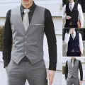 Men's Formal Business Vest Suit Slim Fit Tuxedo Waistcoat. 