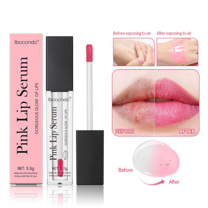 Pink Lip Serum Moisturizing Fresh Effective Reduce Pigmentation Exfoliating Plumper Care Cosmetics