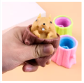 Evil Squirrel Compression Toy, Stress Relief Toy, Squeeze Squirrel Cup Children's Toys, Evil Decompression Tree Stumps, Rubber Fidget Toy-Random Color. 