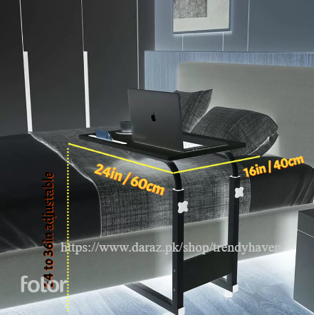 Free Delivery |Side Laptop Table Height Adjustable, Bedside Laptop Table, Laptop Stand, Adjustable Coffee Table, Wooden Laptop Stand, Gaming Table, Patient Food serving Tray,,
