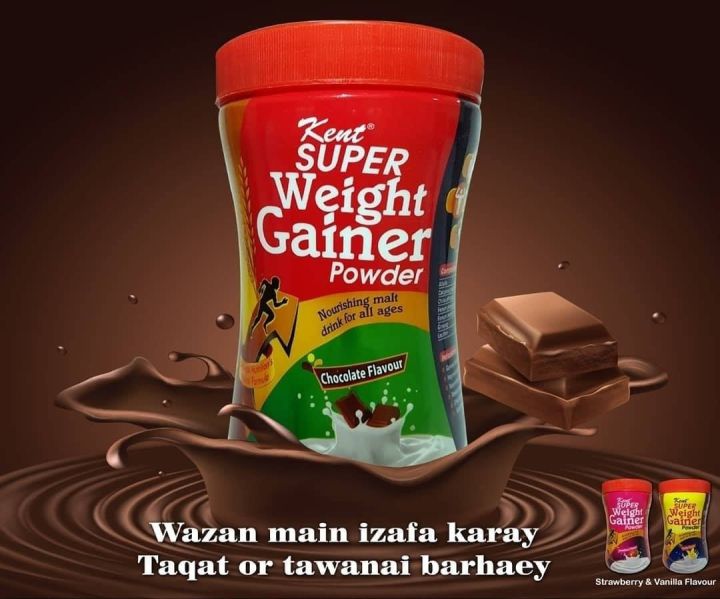Chocolate Vanilla Strawberry Kent Super Weight Gainer Flavor Healthy Milk Powder 300 Grams