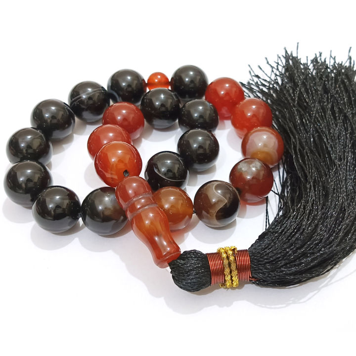 Original Large Premium smooth fancy Sulemani Black Red Aqeeq