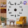 Gift City Presents Creative 3d Letters with One Two Alphabets DIY Wooden Wall Clock for Home and Offices Self Adhesive. 