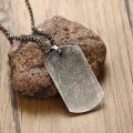 Us Military Dog Tag Pendant Necklace For Men Stainless Steel United States Oxidation Gray Metal Male Jewelry 20. 