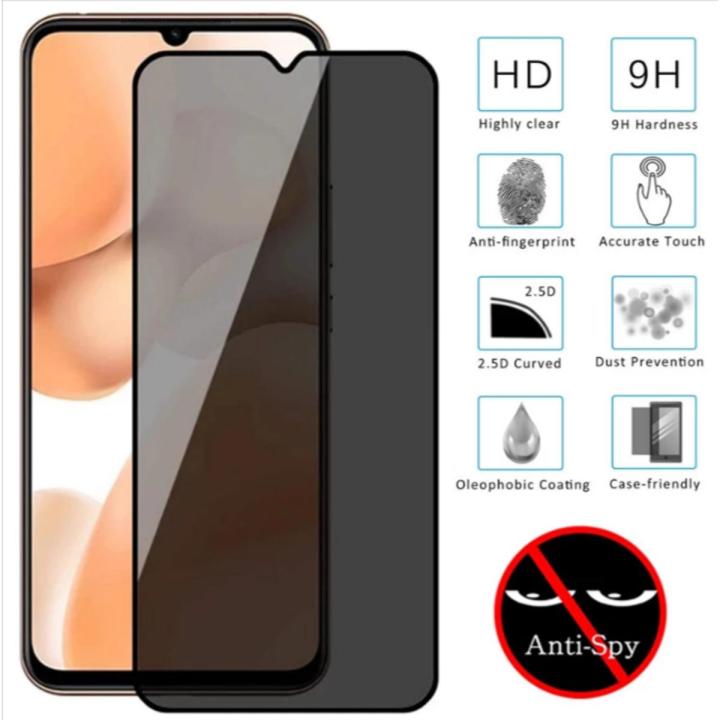 Samsung Galaxy A31 Anti_Spy Privacy Protector 360 Degree HD Tempered Glass Privacy Protector - Black