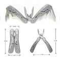9 in 1 Stainless Steel Multitool Small Pocket Size Multifunctional Multitool Plier Pocket Size Light Weight Survival Tool Gadget Kit With 11 Piece Bit Set Screwdrivers White Multi Tool All In One For Multipurpose IMulti-Tool Kit for All type of situations. 