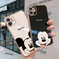 (Free Lanyard) Luxury 6D Plating Case for OPPO A12S Phone Cases Cartoon Big Head Mouse Side Print Soft Silicone Square Back Cover. 