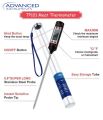 Digital Kitchen Heat Gauge Thermometer For Oven Baked Barbeque BBQ And Fried Food Temperature - Black. 