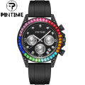 Pintime brand fashion business luxury, timepiece, silicone, quartz men's watch. 