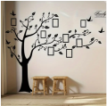 Traditional Family Tree Wall Decals with Photo Frames - Leaf Pattern PVC Wall Stickers, Self-Adhesive Detachable Tree Branch Decor for Living Room, Entryway, Bedroom. 