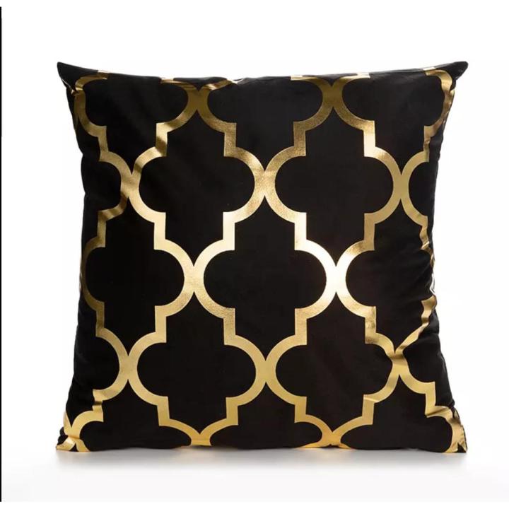 Black & Gold Velvet Laser Cushion Cover