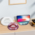 3 Piece Lips Resin Mold 3D Phone Holder Phone Stand Molds Resin Art Molds Ornament Silicone UV Epoxy Casting Molds A. 