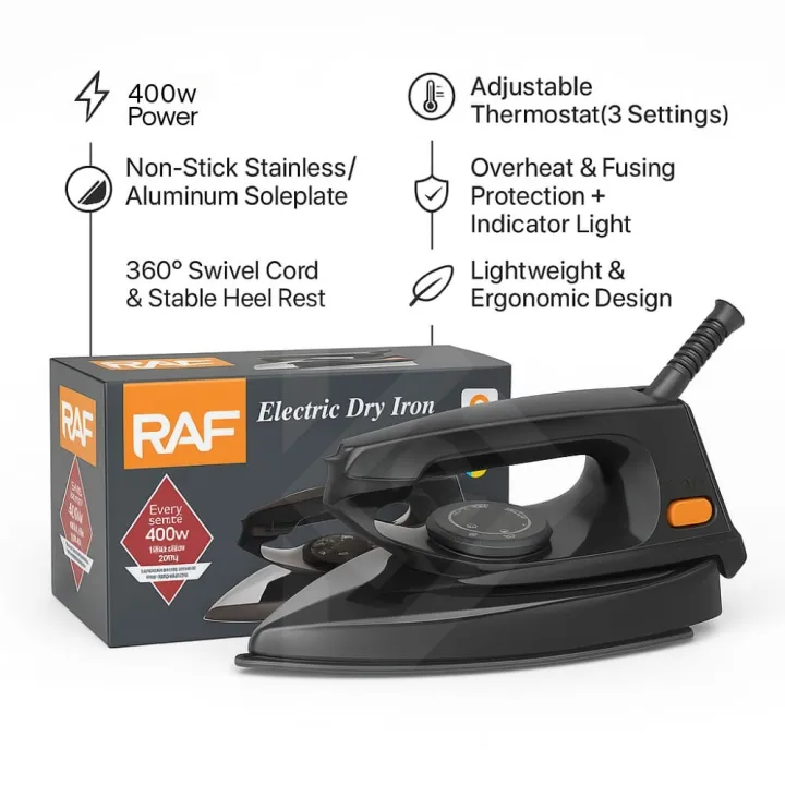 ORANGLES Electric Iron - 400 Watts Lightweight Iron - Dry Iron - Istri - Portable Iron - Traveling Iron - Heavy Duty Iron - Deluxe Metal Cover - Black - high resolution display - exposing craftsmanship - Image 2 of 3 | built for everyone | Electric Iron - 400 Watts Lightweight Iron - Dry Iron - Istri - Portable Iron - Traveling Iron - Heavy Duty Iron - Deluxe Metal Cover - Black for sale Georgia | Free Shipping ORANGLES