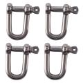 4pcs M6X38mm Straight D-Shackle, Short, Stainless Steel AISI 316. 