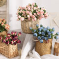 Green Home Artificial Rose Flower Aesthetic Table Centerpiece Faux Silk Flower. 