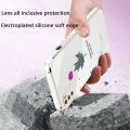 Tokifu For Infinix Hot 9 Play Cover + Wrist Strap Fashion Shiny Maple leaf Plating Square Bumper Phone Case Soft TPU Silicone Shockproof Protective Back Cover. 