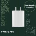 Nothing 45W Dual Port Type C Rapid Charger Adapter Compatible with Nothing Phone 2/Phone 2A/CMF Phone 1/Laptop Other Devices Support 18W USB-A Android Mobiles/Buds/Tablets, 45watt max Adaptor, White. 
