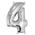NUMBER FOIL BALLOON IN SILVER COLOR - 16 INCH. 