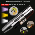 GB LED UV Flashlight Jade/Gemstone/Jewelry Identification Portable Flashlight White/Yellow/Purple 3-in-1 Light Colors. 