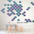 Mermaid Scale Wall Stickers Home Decor Living Room Geometric Decals Nursery Vinyl Modern Decal Decorate Mural Jw303. 
