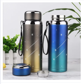 Stainless Steel Starry Sky Water Bottle Cold and Hot Water Bottle, Imported, 1000ml,Hot Cold Vacuum Flasks for Boys Girls and Kids , School Sports Gym, Smart Thermos Flask Water Bottle