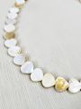 5, 11pcs Natural Flat Heart White Mother of Pearl Sea Shell Beads for Crafting - DIY Crafting Elegant Jewelry Making Supplies. 