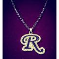 “R” alphabet Necklace with Chain. 